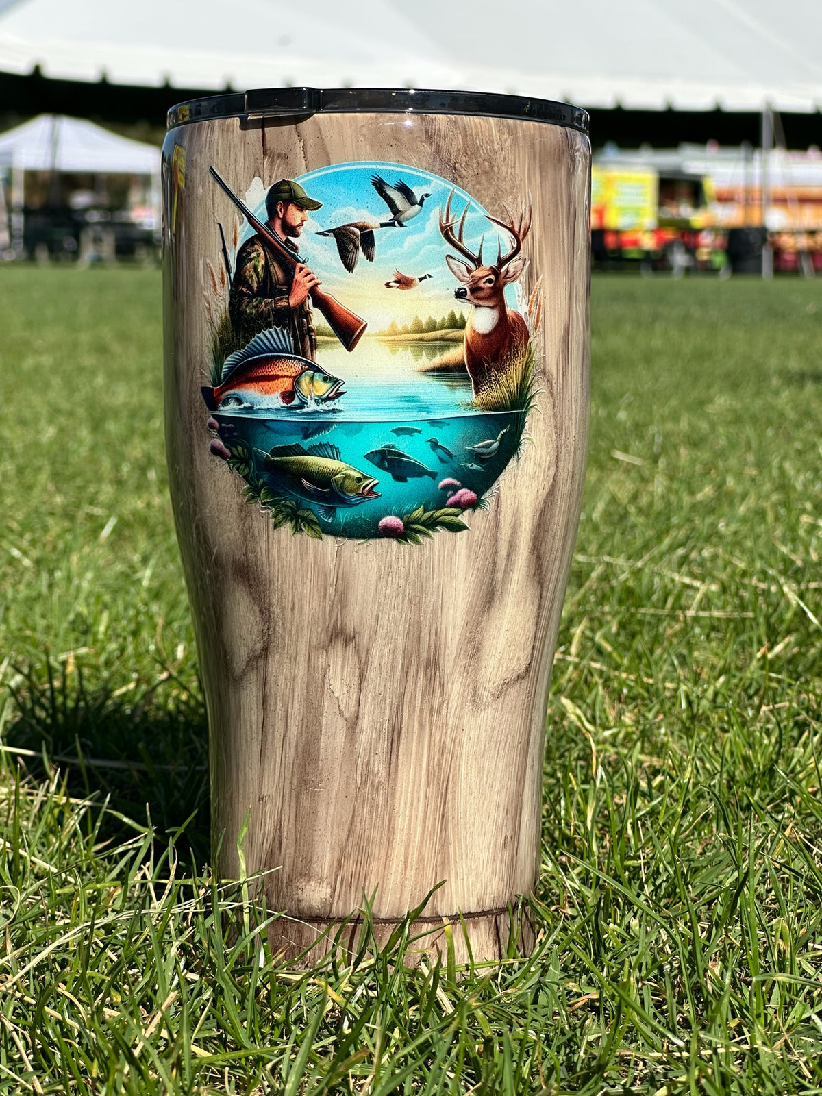 Hunter Ducks Fish etc Grey woodgrain