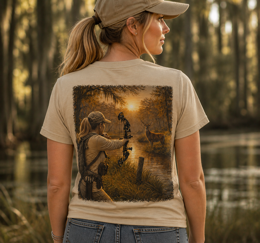 Female Deer Bow Hunter