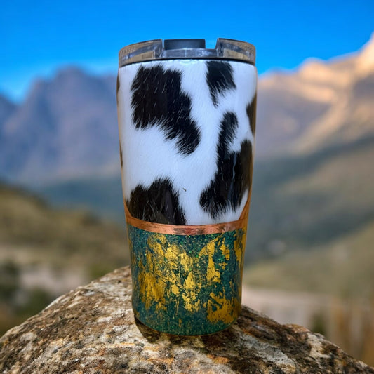 4in 1 cow print leather can coozie
