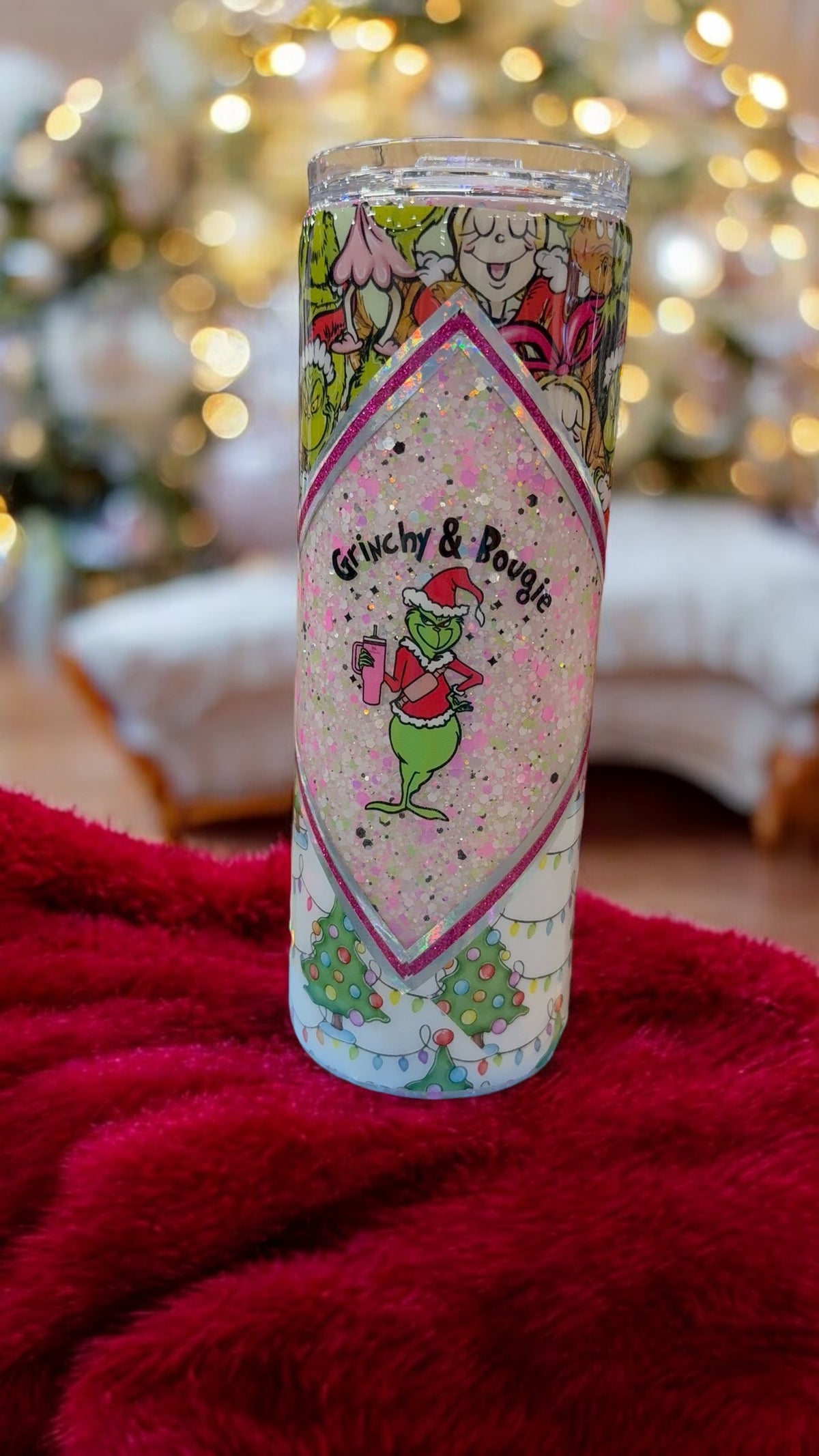 30 ounce Grinch Inspired Tumbler