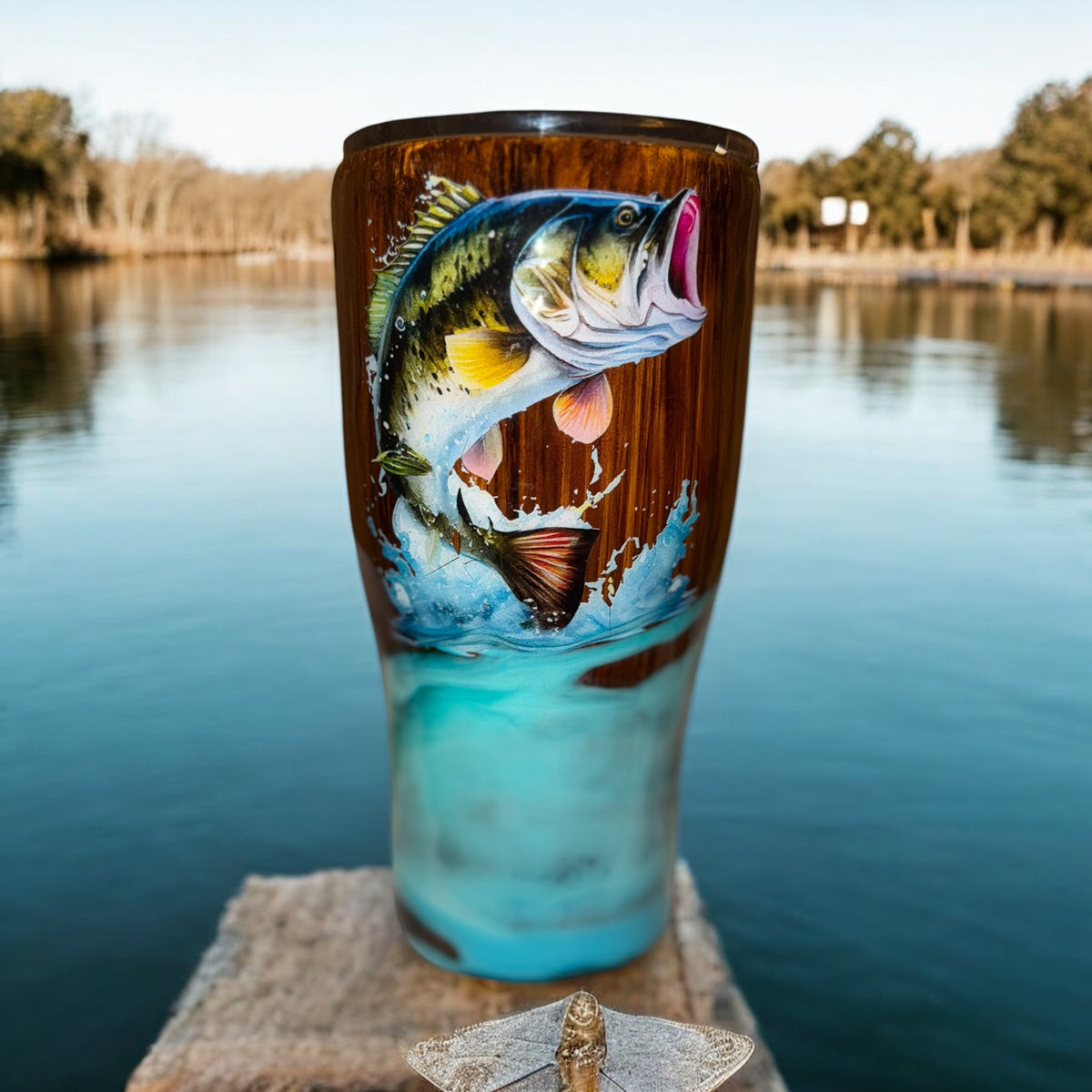 30 ounce Traditional Bass Fishing Tumbler